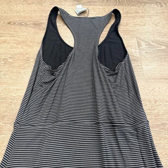 Athleta Bellisima Reversible Dress‎ Sz Small Jersey Knit Striped Black Racerback - Picture 7 of 10